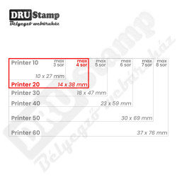 COLOP Printer C20 bélyegző egyedi lenyomattal (max 14x38 mm)
