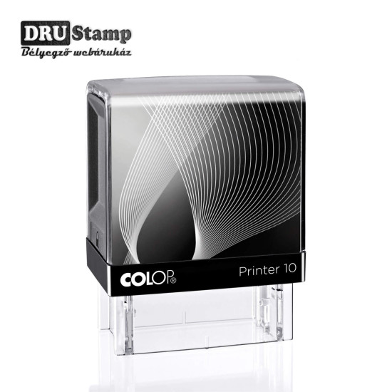 COLOP Printer IQ 10 bélyegző fekete kerettel és egyedi lenyomattal (10x27 mm)