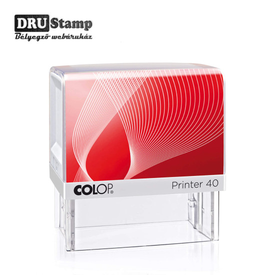COLOP Printer IQ 40 bélyegző fehér kerettel és egyedi lenyomattal (23x59 mm)