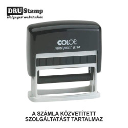 A SZÁMLA KÖZVETÍTETT SZOLGÁLTATÁST TARTALMAZ bélyegző