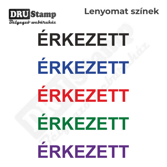 ÉRKEZETT bélyegző