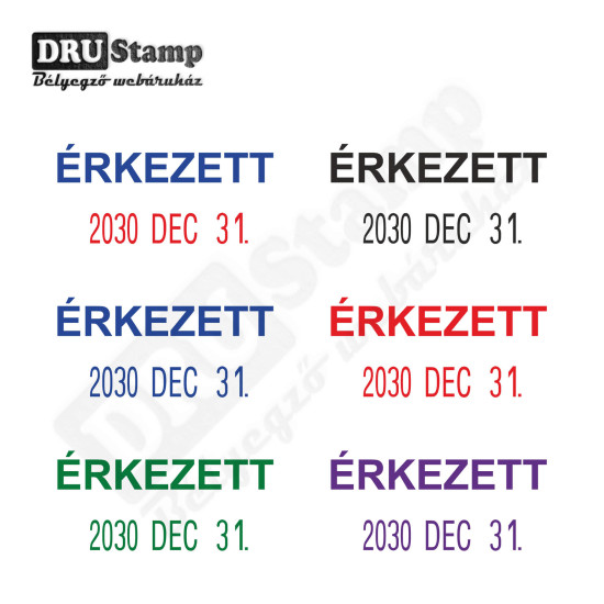 ÉRKEZETT dátum bélyegző