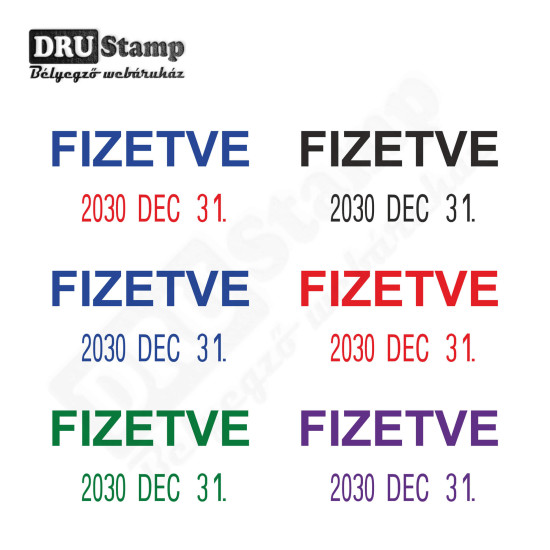 FIZETVE dátum bélyegző