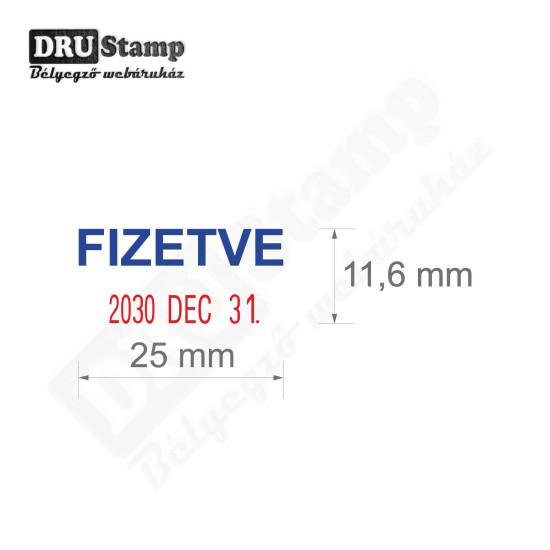 FIZETVE dátum bélyegző