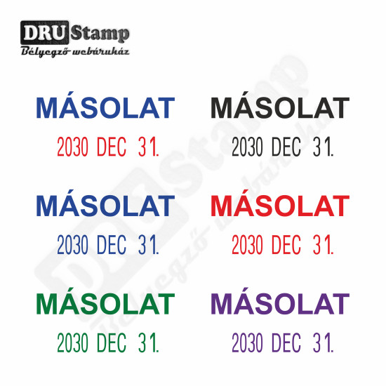 MÁSOLAT dátum bélyegző