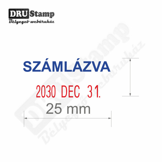 SZÁMLÁZVA dátum bélyegző SZÁMLÁZVA dátum bélyegző