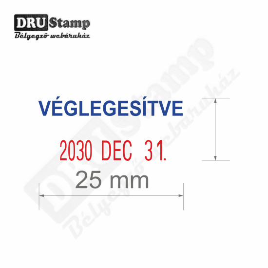 VÉGLEGESÍTVE dátum bélyegző