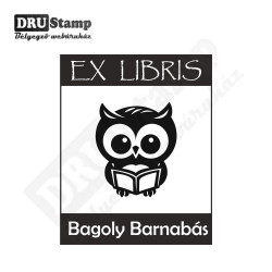 EX LIBRIS bélyegző - Baglyos V03 (40x50mm)