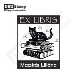 EX LIBRIS bélyegző - Cicás V15 (40x50 mm)
