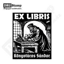Írnok exlibris fabélyegző
