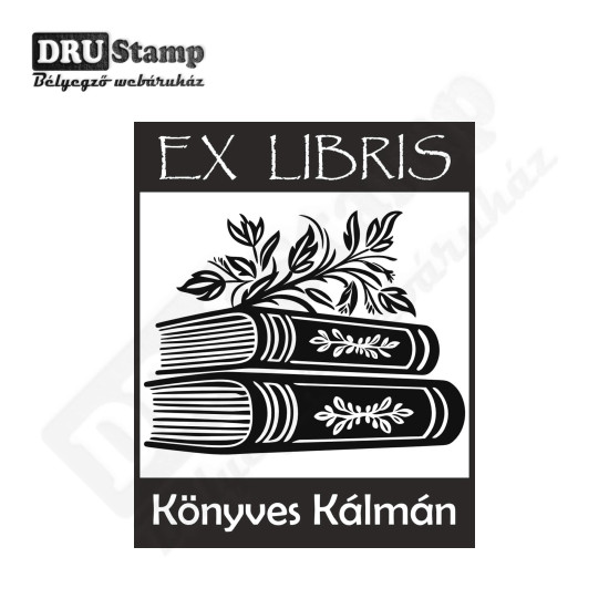 EX LIBRIS bélyegző - Könyves V04 (40x50mm)