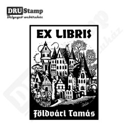 EX LIBRIS bélyegző - Középkori falu V01 (50x70 mm)