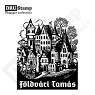 EX LIBRIS bélyegző - Középkori falu V03 (50x60 mm)