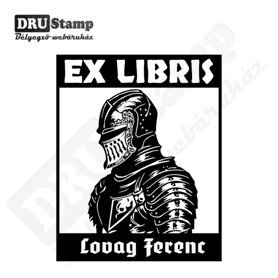 Lovag exlibris fabélyegző