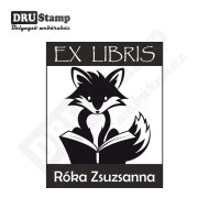 Rókás exlibris fabélyegző