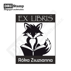 Rókás exlibris fabélyegző