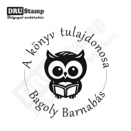 EX LIBRIS bélyegző - Baglyos V02 (Ø40mm)