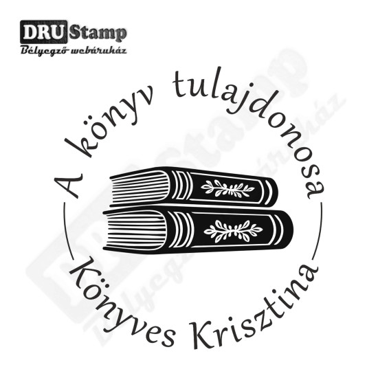 EX LIBRIS bélyegző - Könyves V03 (Ø40mm)