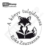 Rókás exlibris körbélyegző