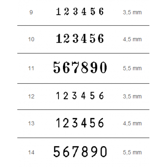 Modell B2 Reiner sorszámozó bélyegző